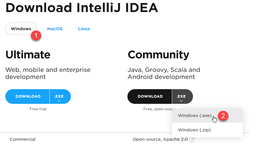 intellij idea community edition download for windows 10 64 bit