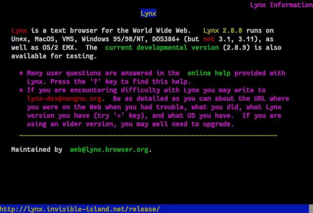 Lynx Text Web Browser